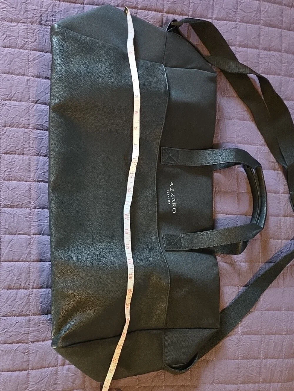 Azzaro Black Men's Duffel Bag with Shoulder Strap